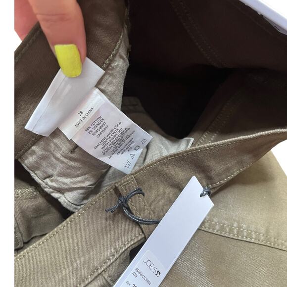 Joe's Jeans the Luna high rise cigarette ankle 28 shiny green NWT - Picture 4 of 5